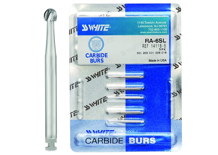 SS White 14116-5 Right Angle RA #6 Surgical Length Round Carbide Burs Slow Speed Latch 5/Pk SS White 14116-5 Right Angle RA #6 Surgical Length Round Carbide Burs Slow Speed Latch 5/Pk